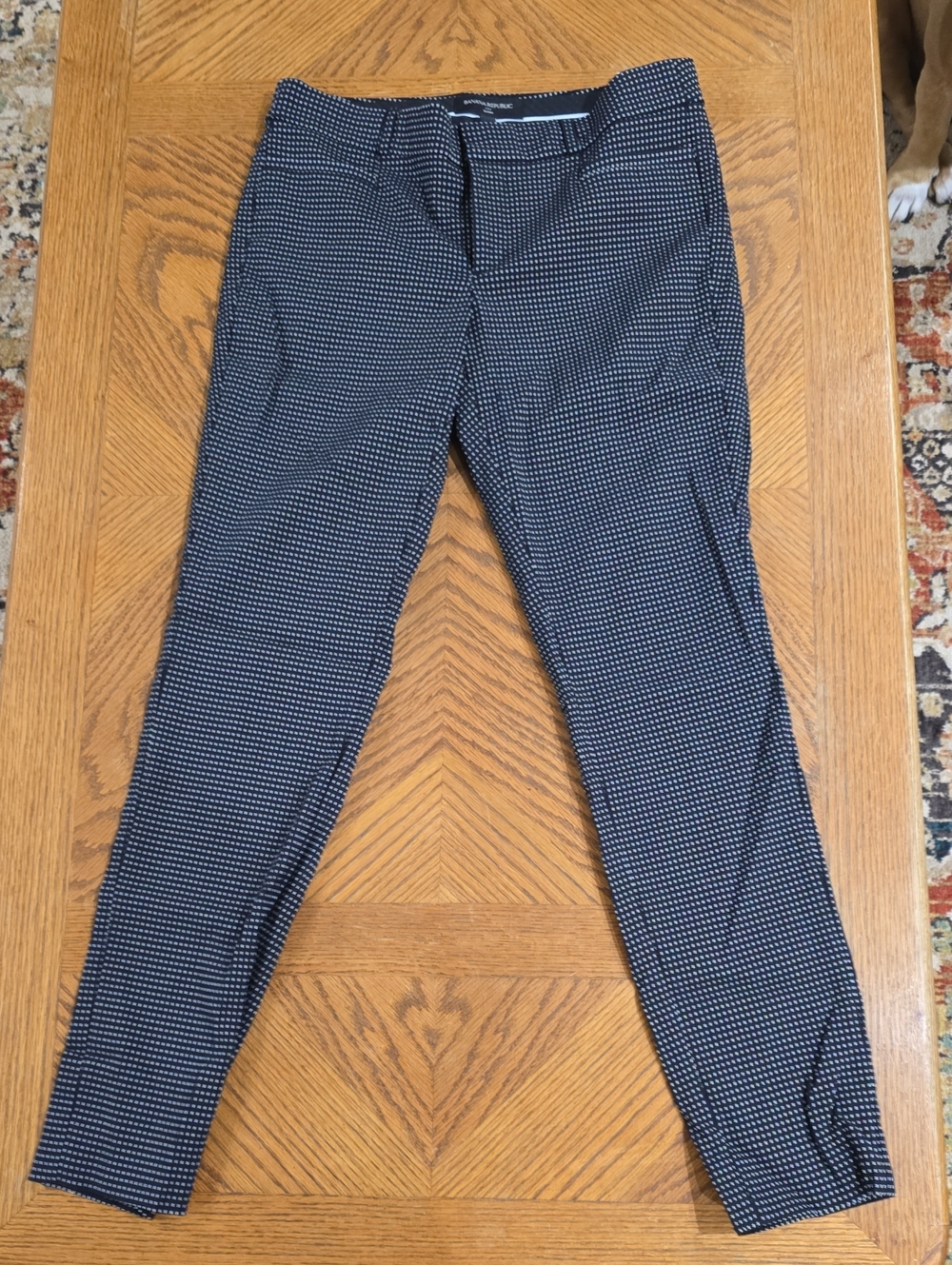 Banana Republic Sloan Navy Microdot Ankle Pants